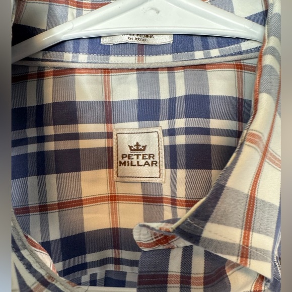 Peter Millar Men’s Long Sleeve Blue Plaid 100% cotton Size Medium‎ - Picture 6 of 7